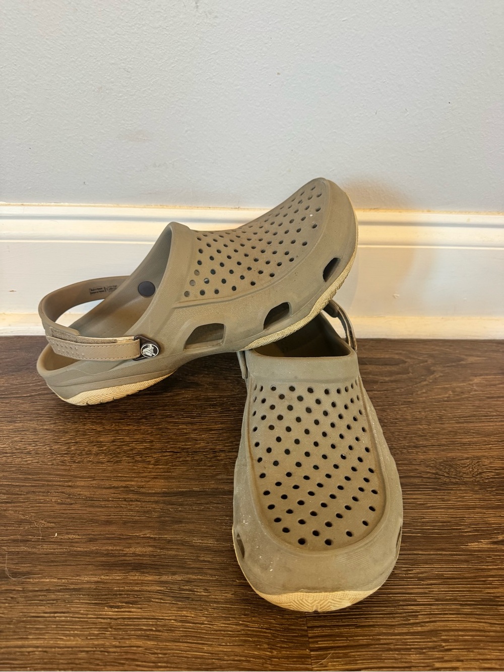 CROCS Men's Vented Slip-On Clogs in Taupe